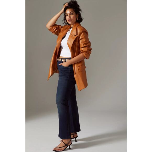 Avec Les Filles Jacket Womens Small Faux Leather Blazer Anthropologie Oversized - Picture 2 of 11